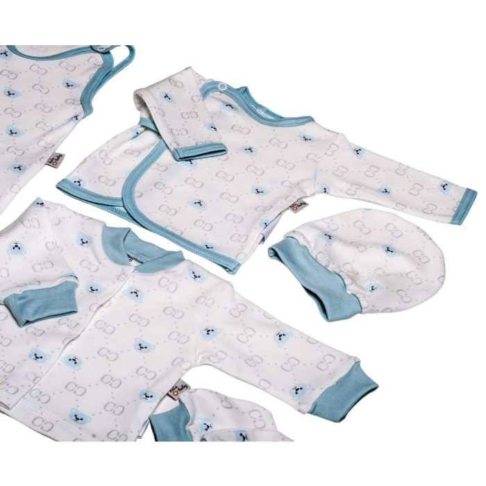 Bērnu komplektiņš no 5 daļam "Bear glamour" 5 dalių balts