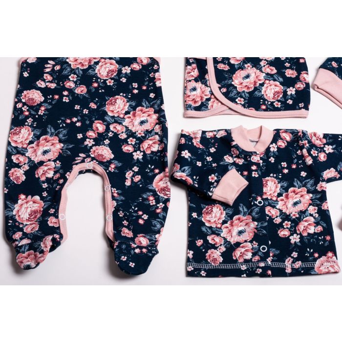 Bērnu komplektiņš no 5 daļam "Flora navy"