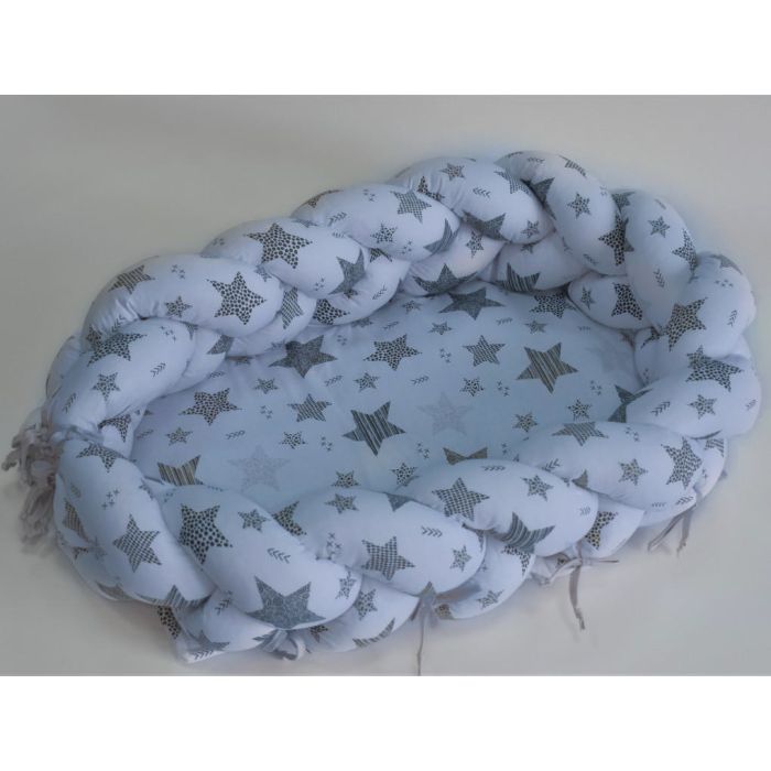 2 in 1 Mazuļa kokons ligzdiņa (+Bērnu Gultas Apmales) -  "Galaxy"  zils