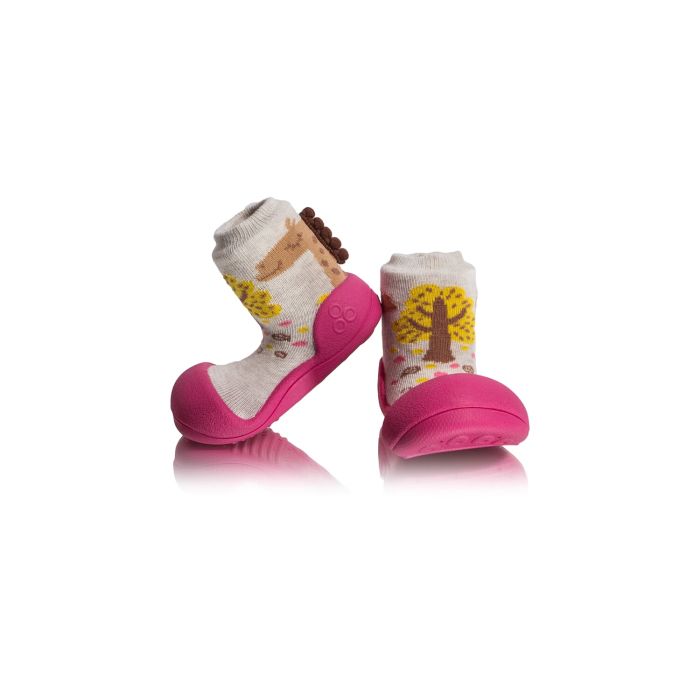 Mazuļu pirmās kurpes Attipas "Giraffe fuchsia" 