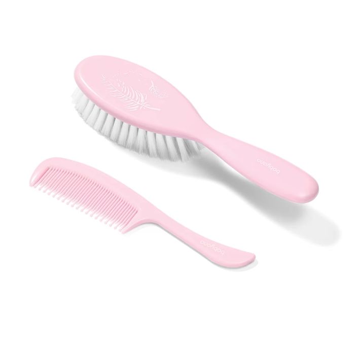 Mazuļu suka un ķemmīte "Flora" rozā