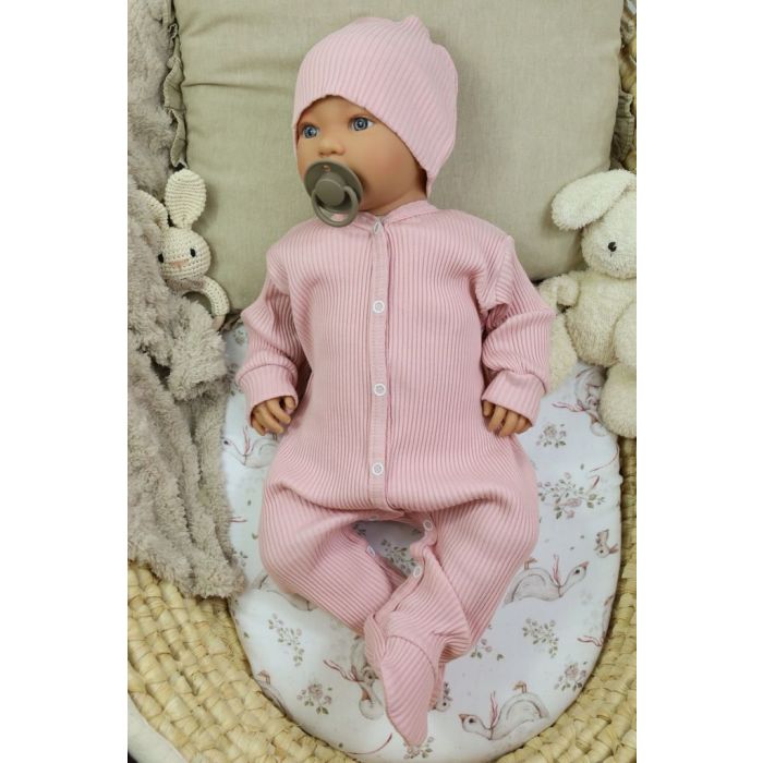 Zīdaiņu rāpulītis ar piedurknēm  "Lined lux" pale rose