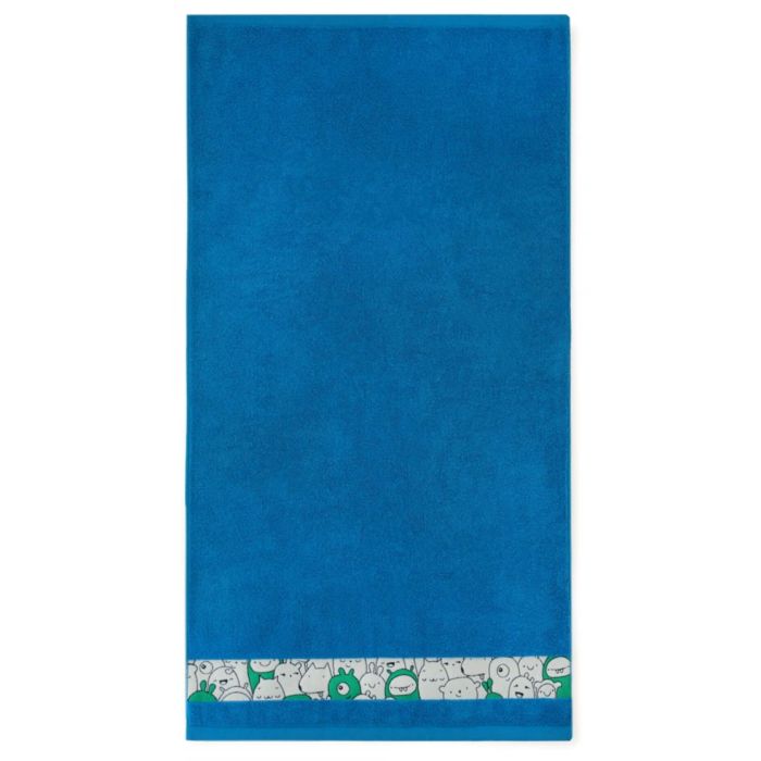 Dvielis (Ēģiptes kokvilnas)  "Happy faces"  zils 