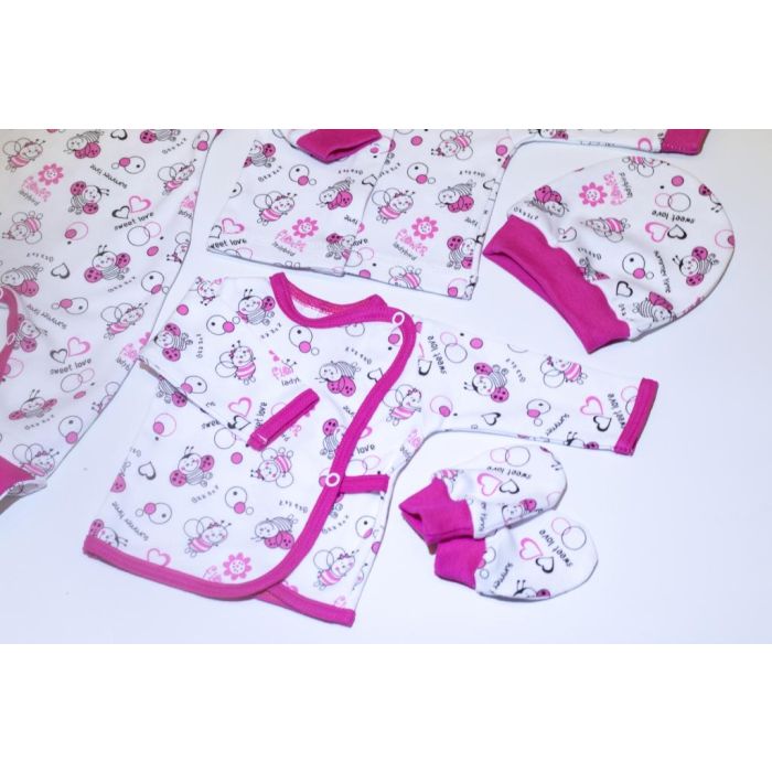 Bērnu komplektiņš no 5 daļam "Lady bug" rozā