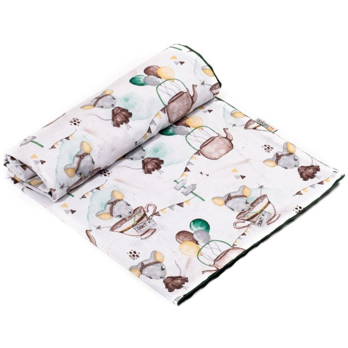 Bērnu pleds 100x75cm "Baby mouse" zaļš 