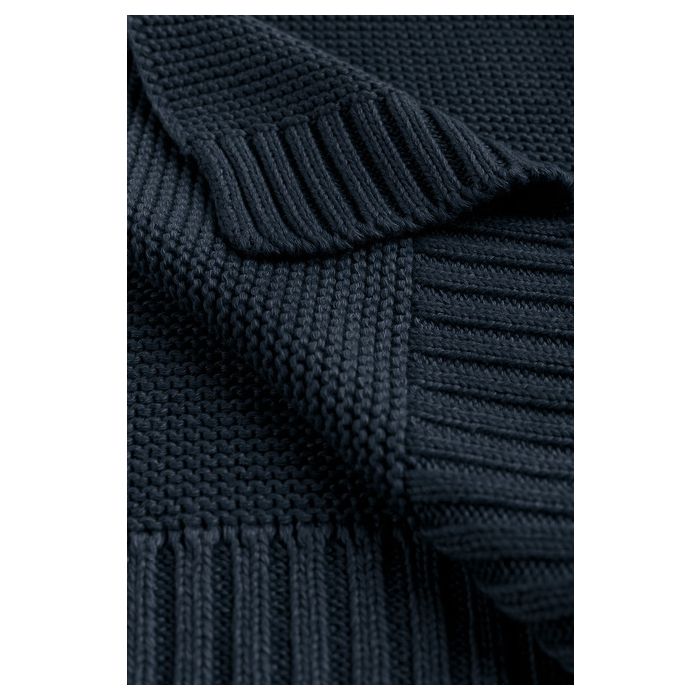 Adīts bambusa viskoze - kokvilnas pleds "Bamboo" 100x80 cm tumši zils