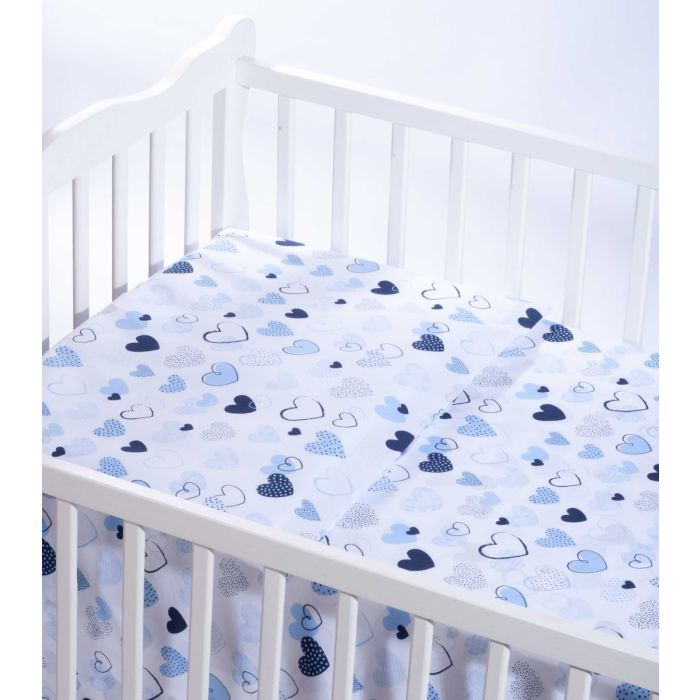 Pārvalku komplekts 135x100 "Sirsniņas" zilas krāsas