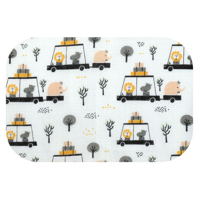 Marles autiņi ar zīmējumu 70x80cm "Zoo" dzeltens