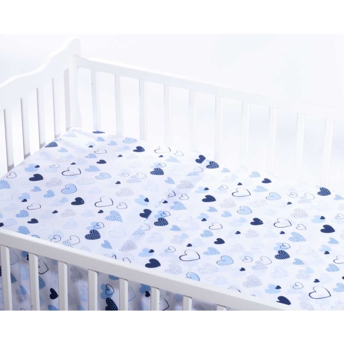 Pārvalku komplekts 135x100 "Sirsniņas" zilas krāsas