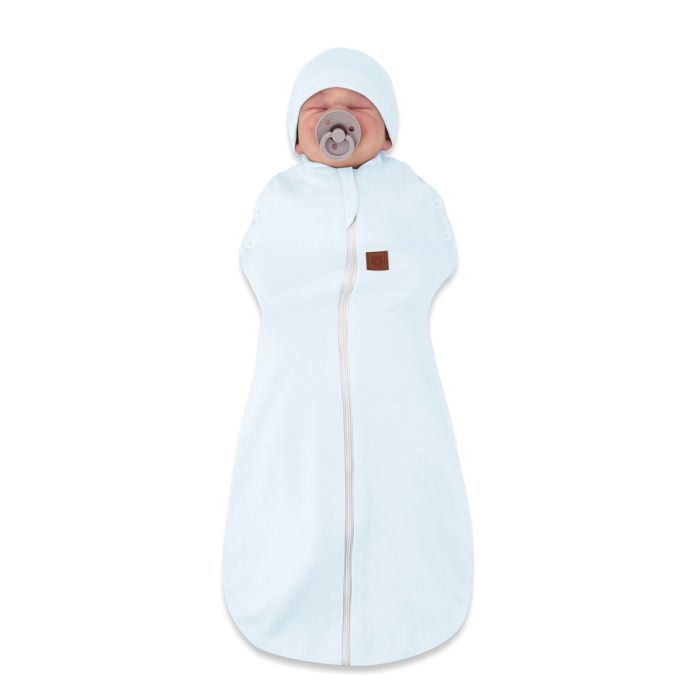 Autiņš - kokons jaundzimušajam Teddy interlock super soft blue