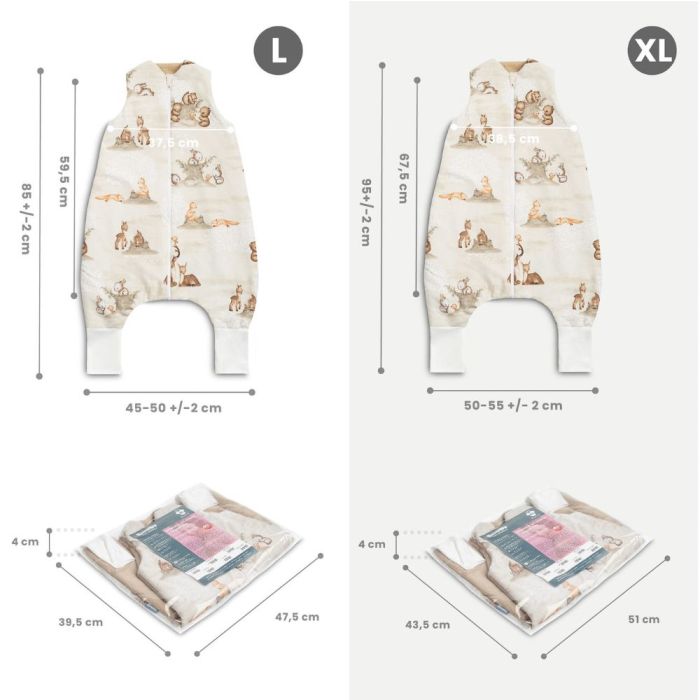 Guļammaiss zīdainim ar kājām "SOUL FRIENDS" 1 TOG / 2.5 TOG, L, XL izmēri