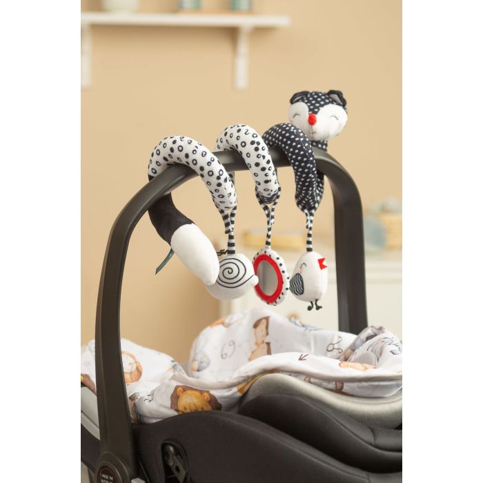 Mīksta rotaļlieta spirāle "Fox black&white" 