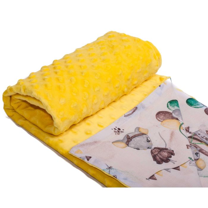 Bērnu pleds "Mouse" 100x75cm dzeltena krāsa