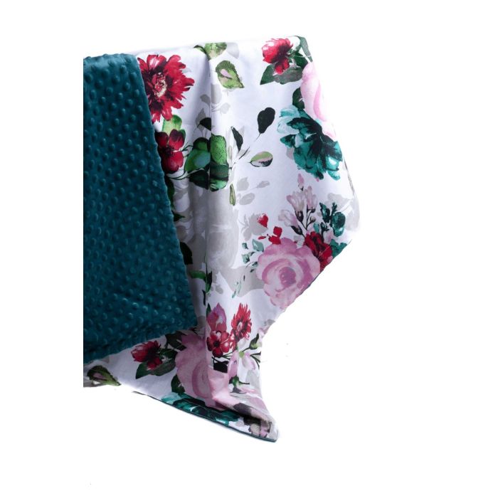 Bērnu pleds "Flowers" 100x75cm  smaragda krāsā