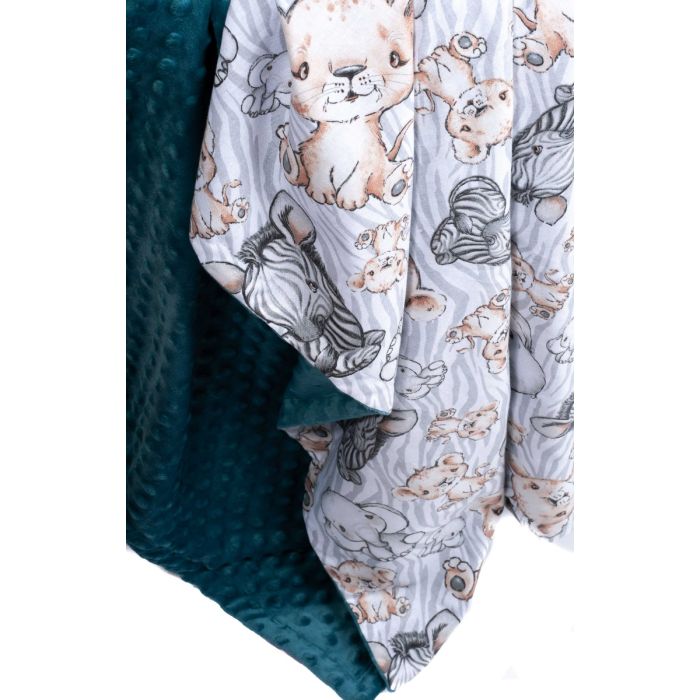 Bērnu pleds "Lion" 100x75cm smaragda krāsā