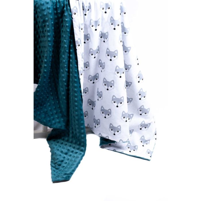 Bērnu pleds "Fox" 100x75cm smaragda krāsā