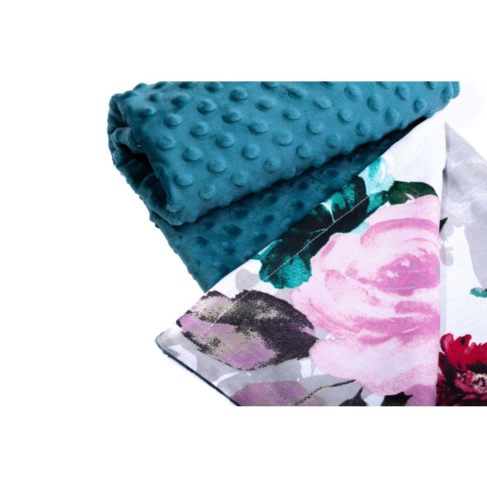 Bērnu pleds "Flowers" 100x75cm  smaragda krāsā