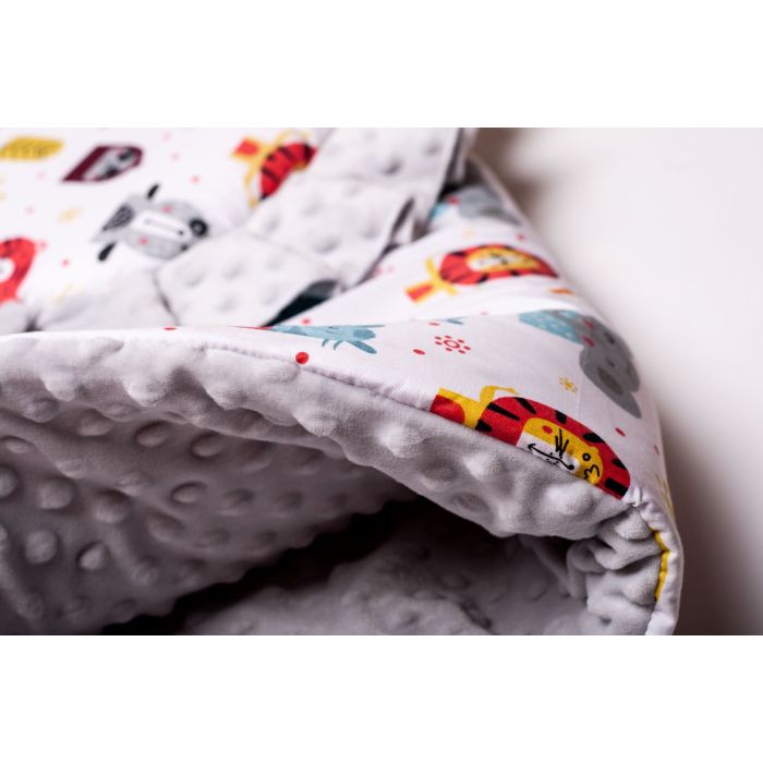 Komplekts ratiņiem spilvens un sega "Zoo"