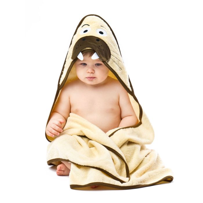 3D dvielis mazulim "Seal" ar galvassegu 100x100cm "frotte" bēšs