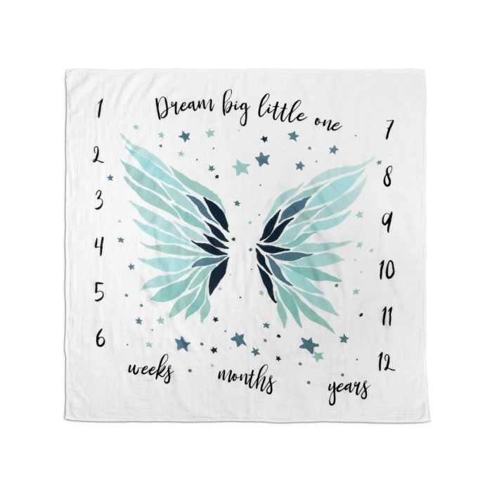 Muslina autiņi (foto fons) mazuļiem "Wings" 120x120cm