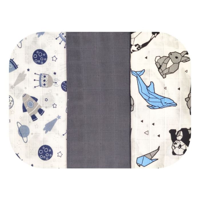 Muslīna autiņi komplekts "Cosmos" 3 gab.