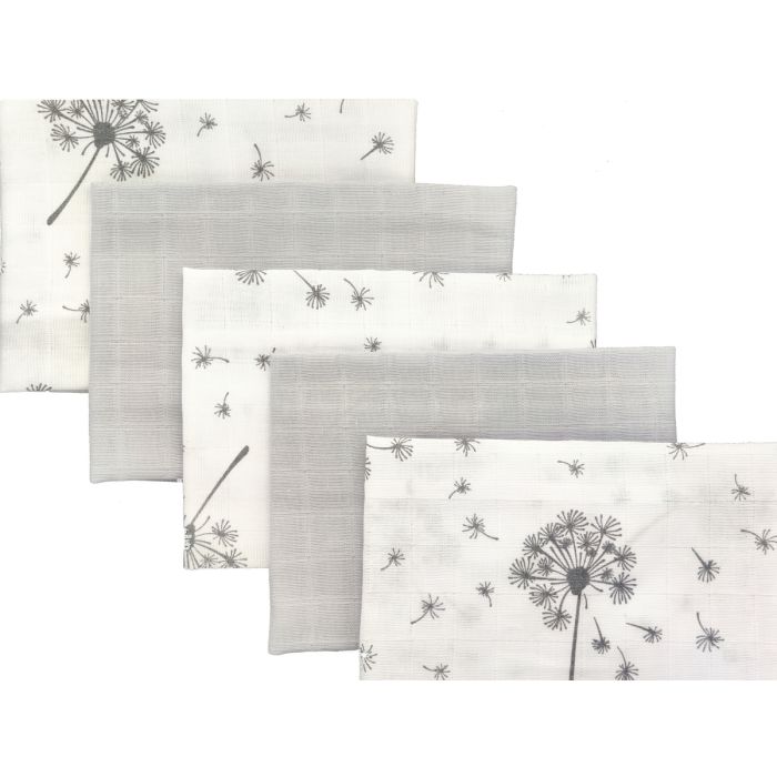 Muslīna mini autiņi komplekts "Mini" 5 gab. 38x38 cm Fly