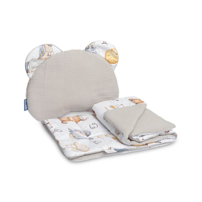 Muslīna komplekts bērniem "Zodiak" pleds un spilvens