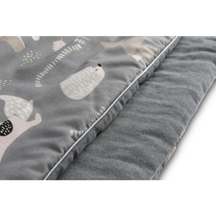 Muslīna un kokvilnas pleds un spilvens zīdainim "Friends" pelēks