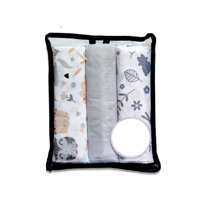 Muslīna autiņi komplekts "Owls in Nature" 3 gab.
