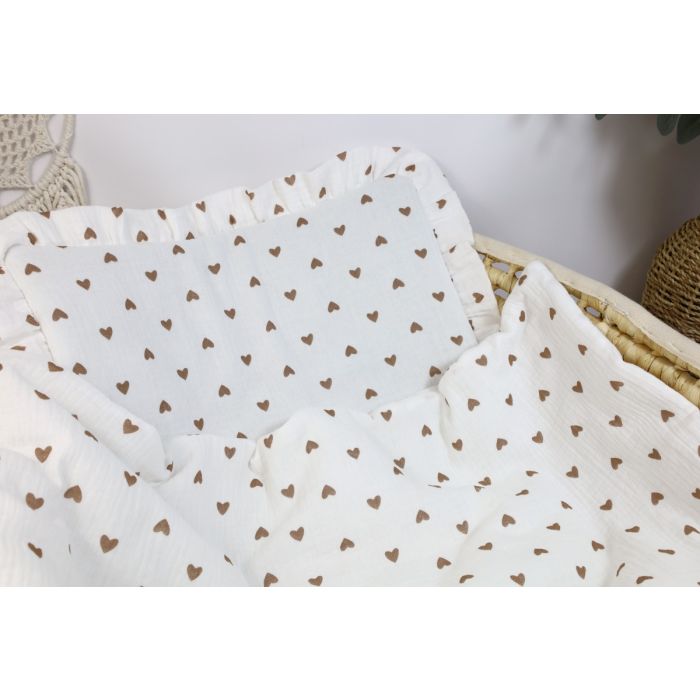 Muslīna komplekts bērniem "Love" pleds un spilvens