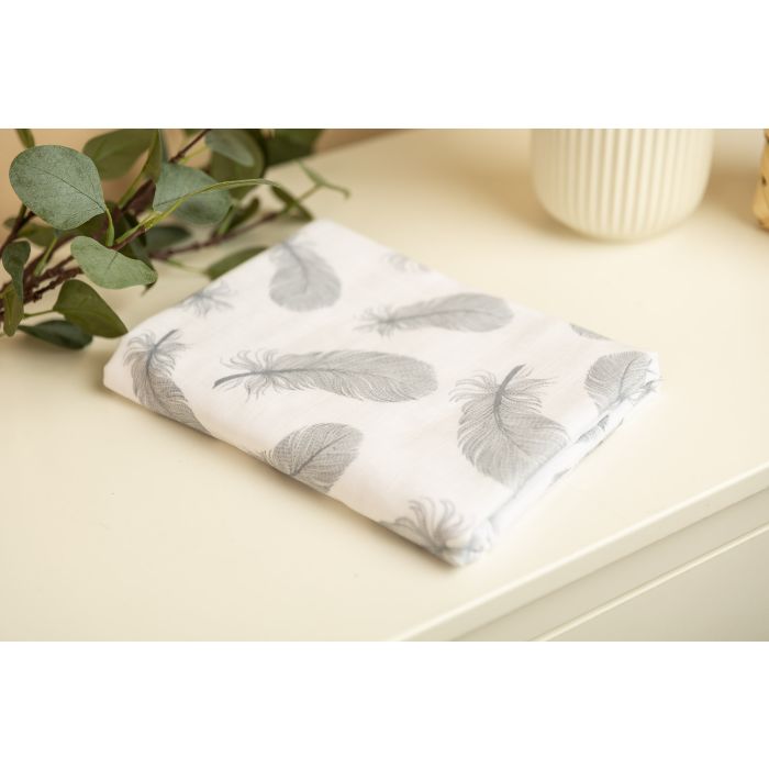 Bērnu muslīna sedziņa  "Light feathers" 80x100 cm 