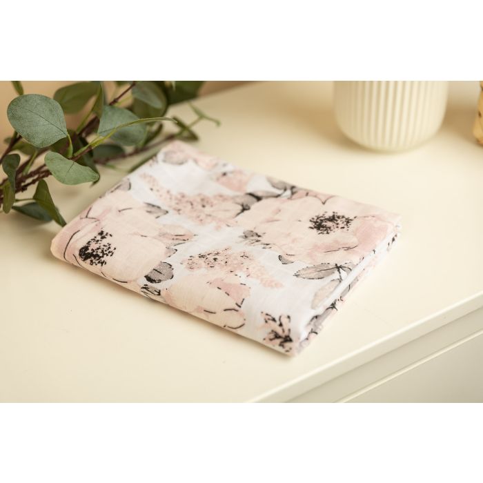 Bērnu muslīna sedziņa  "Light flowers" 80x100 cm 