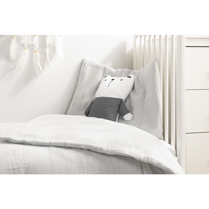 Muslīna gultas veļa bērniem 135x100 "Soft grey" 
