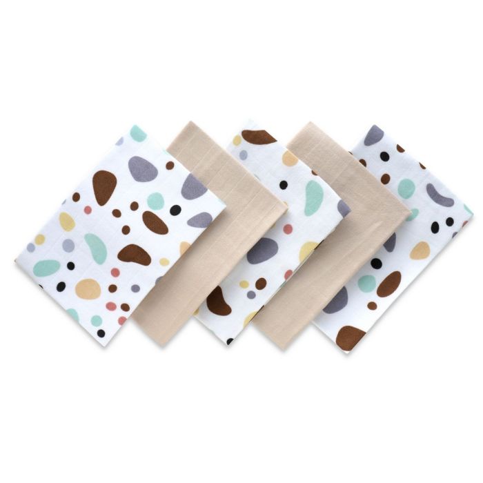 Muslīna mini autiņi komplekts "Mini" 5 gab.  38x38 cm