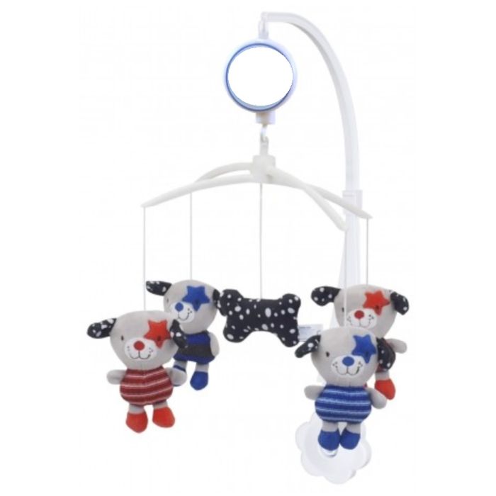 Muzikālais karuselis mazuļa gultiņai "Barboskiny" ar mīkstām mantiņām