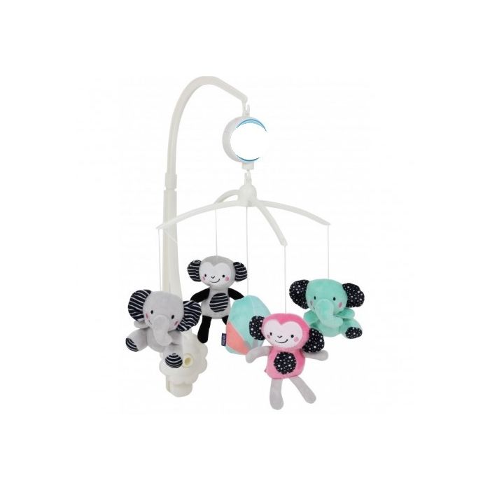 Muzikālais karuselis mazuļa gultiņai "Zoo" ar mīkstām mantiņām