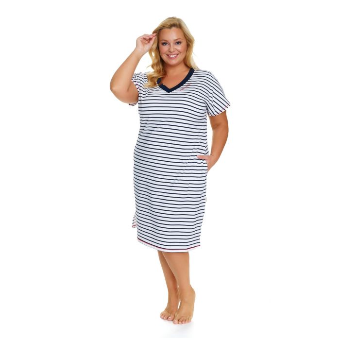 Kokvilnas sieviešu naktskrekls  "Marine" L-3XL