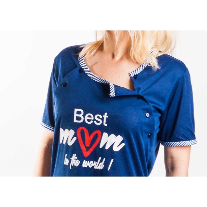 Kokvilnas naktskrekls grūtniecēm un barojošām "Best mom"