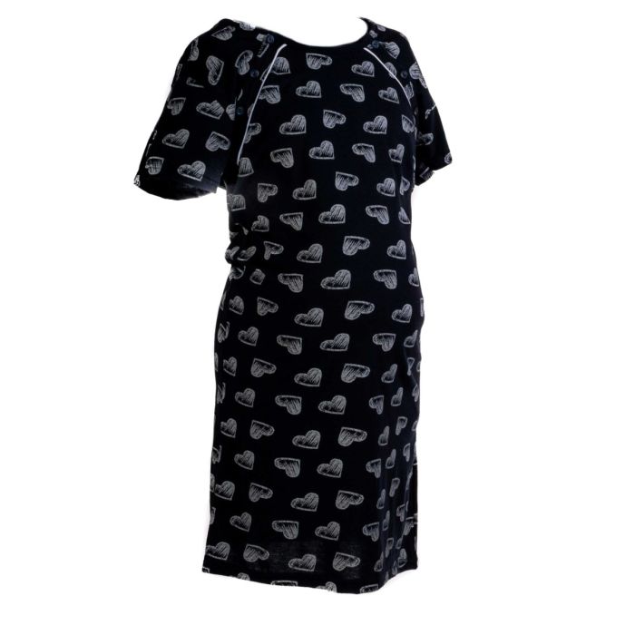 Kokvilnas naktskrekls grūtniecēm un barojošām "Heartbeats"