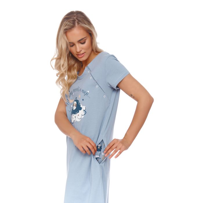 Kokvilnas naktskrekls grūtniecēm un barojošām "Mamma"  flow