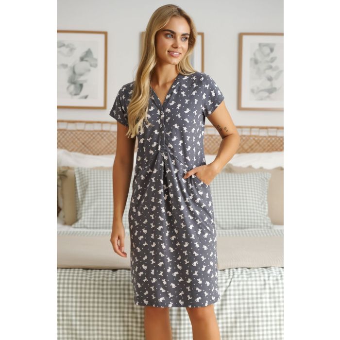 Kokvilnas naktskrekls grūtniecēm un barojošām "Lovely" teddy