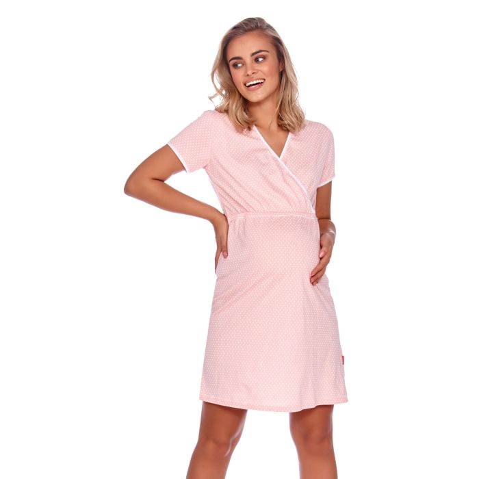 Kokvilnas naktskrekls grūtniecēm un barojošām  "Point"  sweet pink