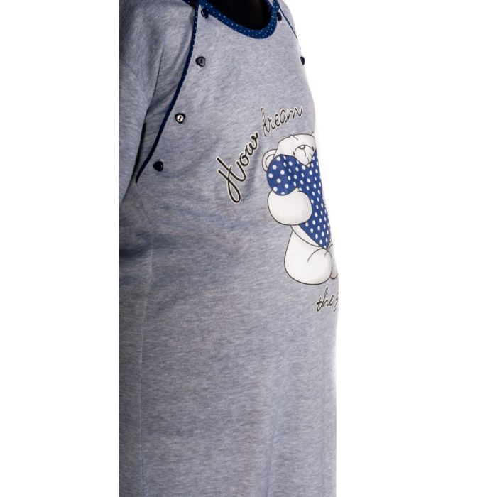 Kokvilnas naktskrekls grūtniecēm un barojošām "Teddy"