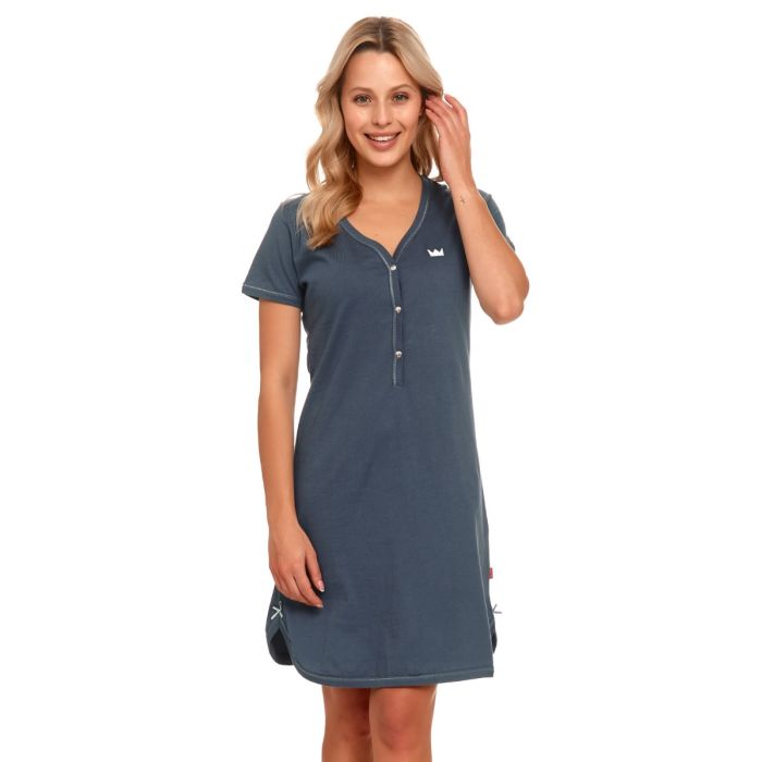 Kokvilnas naktskrekls grūtniecēm un barojošām "Crown" deep blue