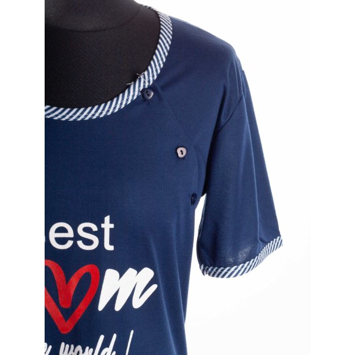 Kokvilnas naktskrekls grūtniecēm un barojošām "Best mom"