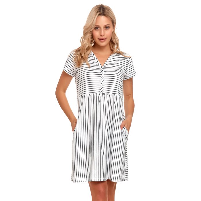 Kokvilnas naktskrekls grūtniecēm un barojošām "Lines" Graphite