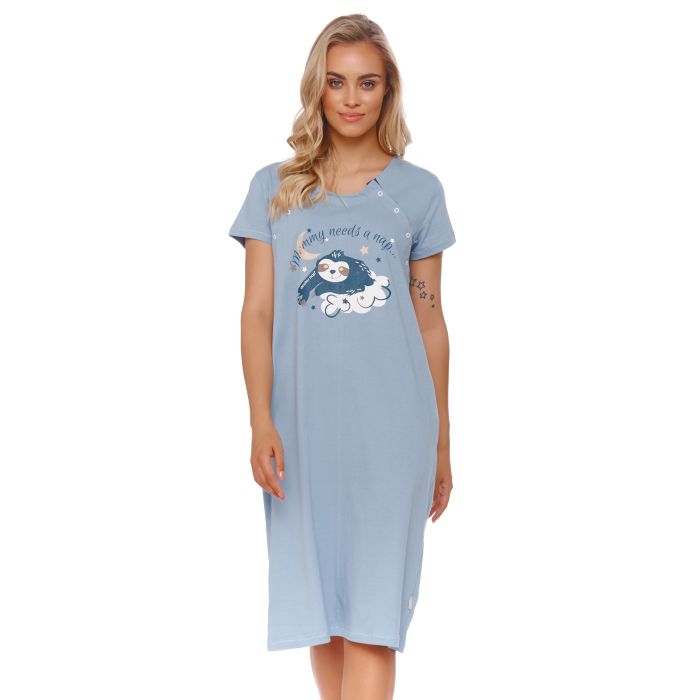 Kokvilnas naktskrekls grūtniecēm un barojošām "Mamma"  flow