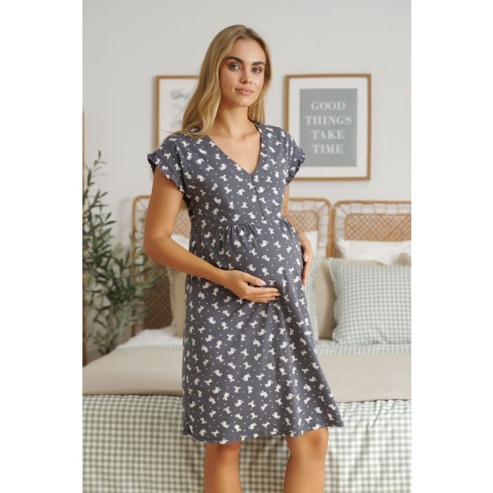 Kokvilnas naktskrekls grūtniecēm un barojošām "Sweet Teddy" 