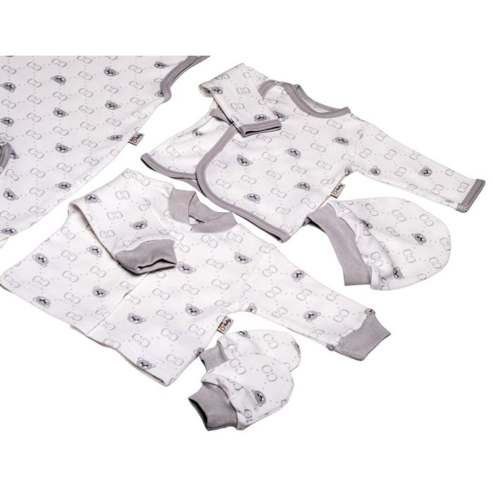 Bērnu komplektiņš no 5 daļam "Bear glamour" balts