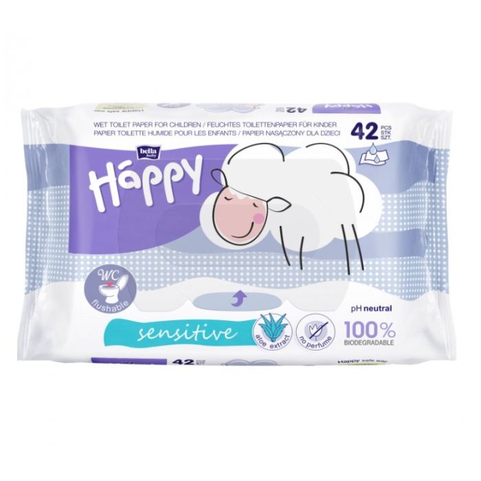 Mitrās tualetes papīrs Bella Kids Sensitive 42 gab.